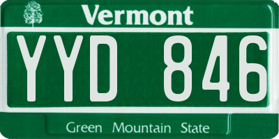 VT license plate YYD846