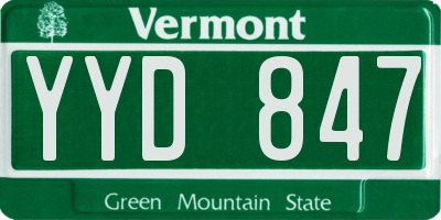 VT license plate YYD847