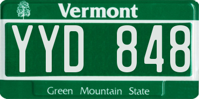 VT license plate YYD848