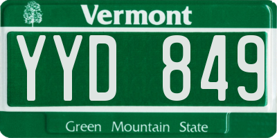 VT license plate YYD849