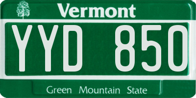 VT license plate YYD850