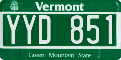 VT license plate YYD851