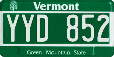 VT license plate YYD852