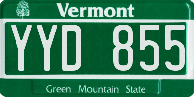 VT license plate YYD855