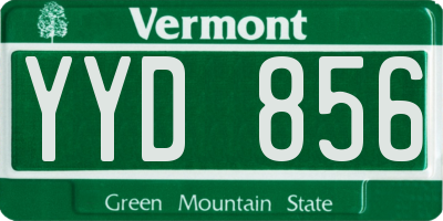 VT license plate YYD856