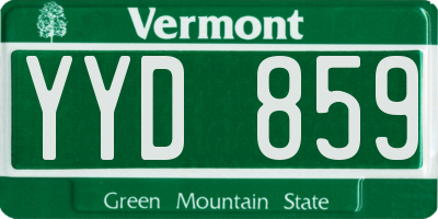 VT license plate YYD859