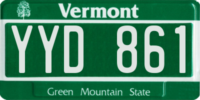 VT license plate YYD861