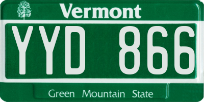 VT license plate YYD866