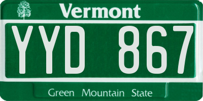 VT license plate YYD867