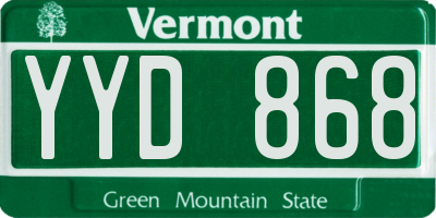 VT license plate YYD868