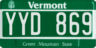 VT license plate YYD869