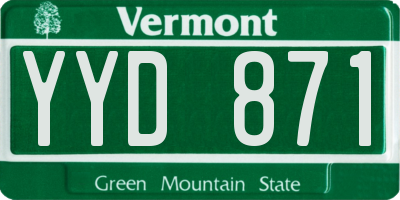 VT license plate YYD871