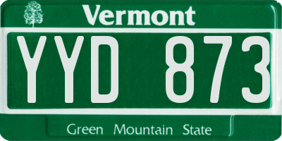 VT license plate YYD873