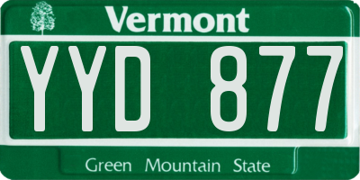 VT license plate YYD877