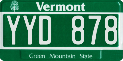 VT license plate YYD878