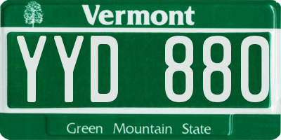 VT license plate YYD880