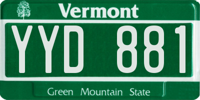 VT license plate YYD881