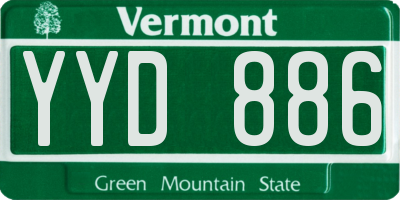 VT license plate YYD886
