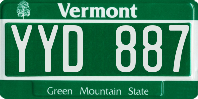 VT license plate YYD887