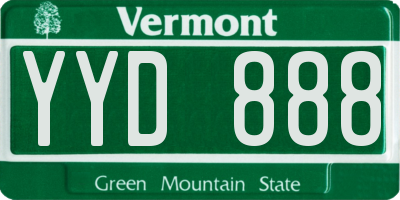 VT license plate YYD888