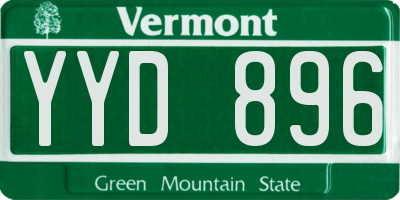 VT license plate YYD896