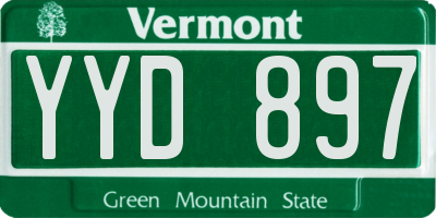 VT license plate YYD897