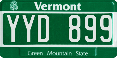VT license plate YYD899