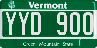 VT license plate YYD900