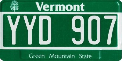 VT license plate YYD907