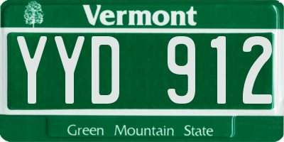 VT license plate YYD912