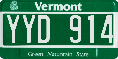 VT license plate YYD914
