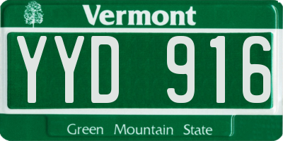 VT license plate YYD916