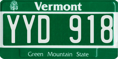 VT license plate YYD918