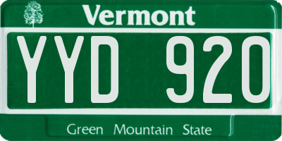 VT license plate YYD920