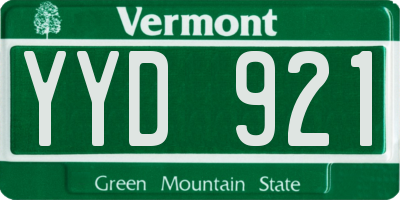 VT license plate YYD921