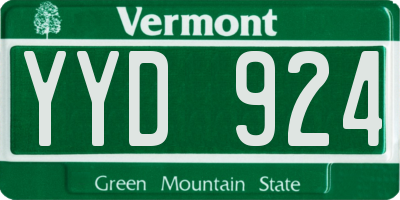 VT license plate YYD924