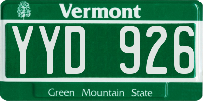 VT license plate YYD926