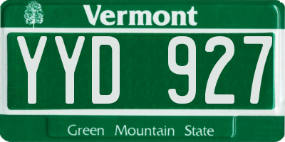 VT license plate YYD927