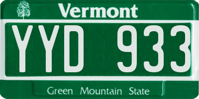 VT license plate YYD933