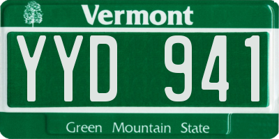 VT license plate YYD941