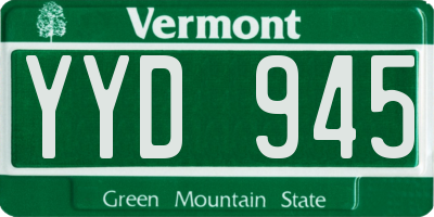 VT license plate YYD945
