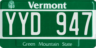 VT license plate YYD947