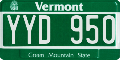 VT license plate YYD950
