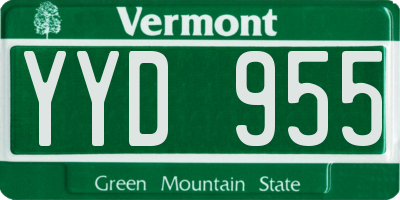 VT license plate YYD955
