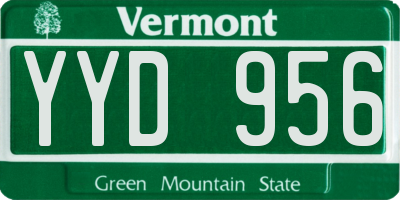 VT license plate YYD956