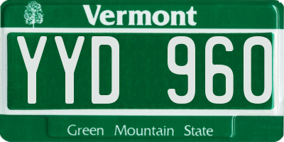 VT license plate YYD960
