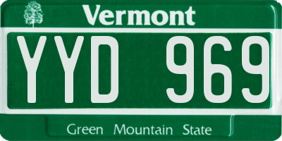 VT license plate YYD969