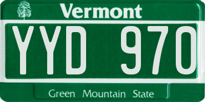 VT license plate YYD970