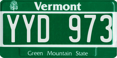 VT license plate YYD973