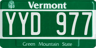VT license plate YYD977